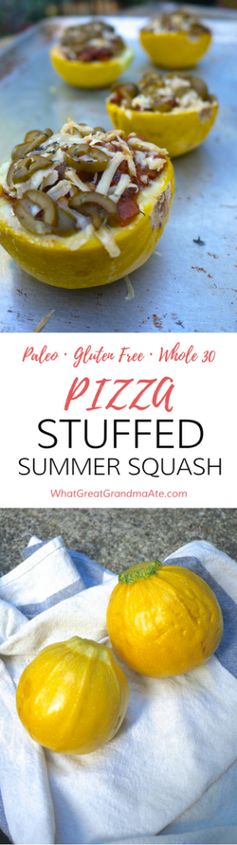 Pizza stuffed summer squash