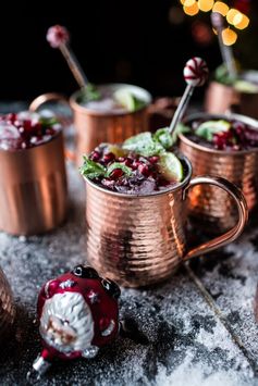 Pomegranate and Peppermint Moscow Mules