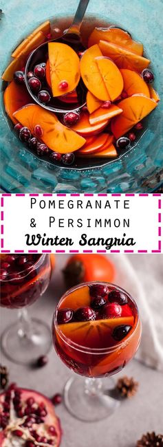 Pomegranate and Persimmon Winter Sangria