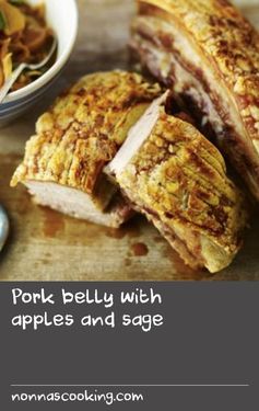 Pork belly with apples and sage