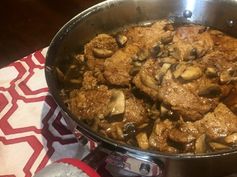 Pork Chops with Mushrooms in a Balsamic Glaze