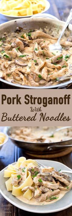 Pork Stroganoff with Buttered Noodles