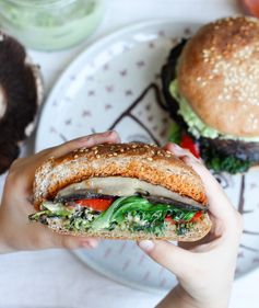 Portobello Mushroom Burger with Vegan Avocado Mayo