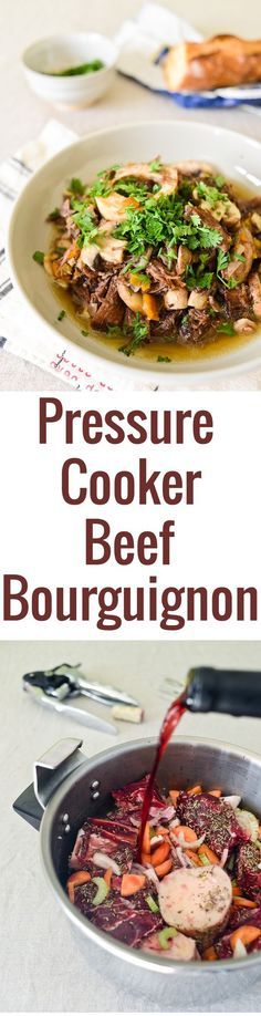 Pressure Cooker Beef Bourguignon