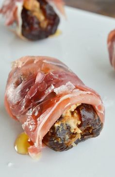 Prosciutto Wrapped Dates Stuffed with Goat Cheese