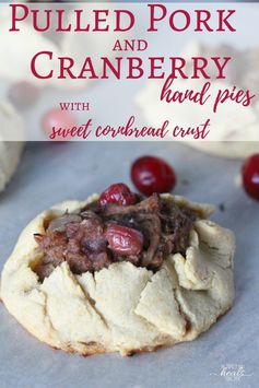 Pulled Pork and Cranberry Hand Pies in Sweet Cornbread Crust