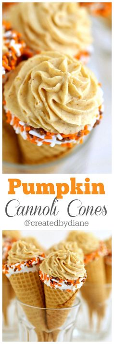 Pumpkin Cannoli Cones