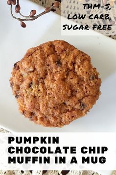 Pumpkin Chocolate Chip Muffin in a Mug (THM-S, Low Carb, Sugar Free