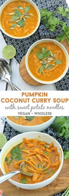 Pumpkin Coconut Curry with Sweet Potato Noodles