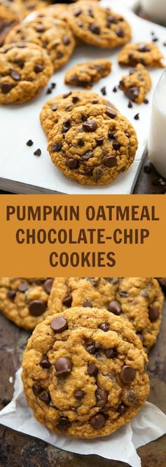 Pumpkin Oatmeal Chocolate-Chip Cookies (Non-Cakey Version