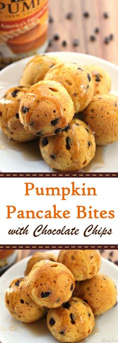 Pumpkin Pancake Bites with Chocolate Chips