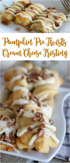 Pumpkin Pecan Twists with Cream Cheese Frosting