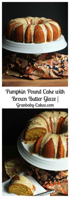 Pumpkin Pound Cake with Brown Butter Glaze