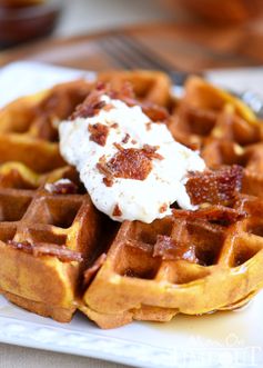 Pumpkin Spice Maple Bacon Waffles