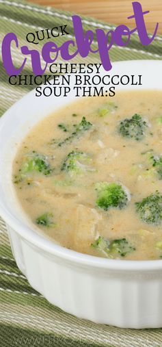 Quick Crockpot Cheesy Chicken Broccoli Soup THM:S