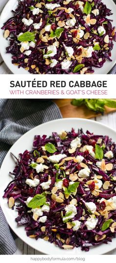 Quick Red Cabbage With Cranberries, Almonds & Goat's Cheese