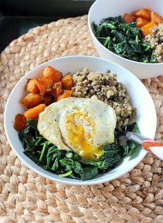 Quinoa and Lentil Power Bowl (gluten free, vegan option