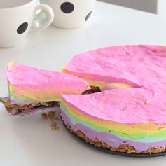 Rainbow No-Bake Cheesecake