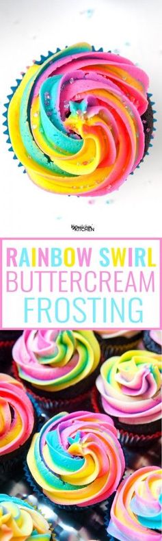 Rainbow Swirl Buttercream Frosting