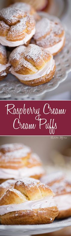 Rasberry Cream filled Cream Puffs