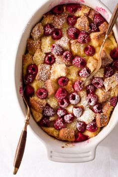 Raspberry Brioche Bread Pudding