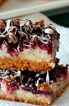 Raspberry Coconut Magic Bars