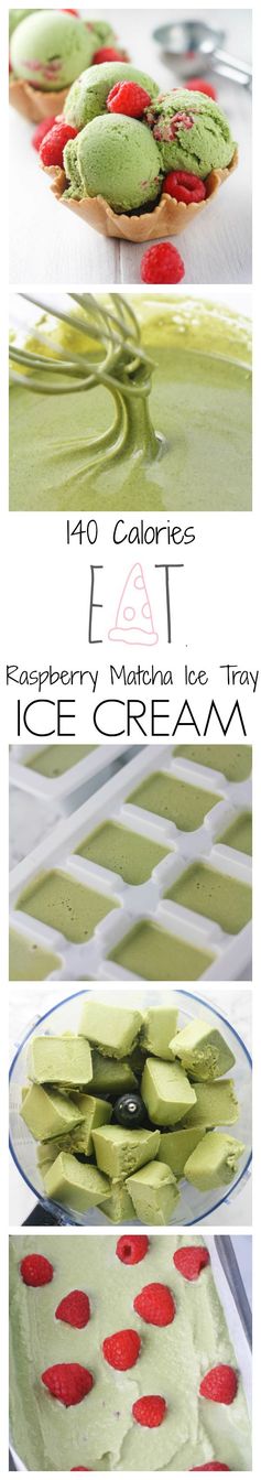 Raspberry matcha ice tray ice cream