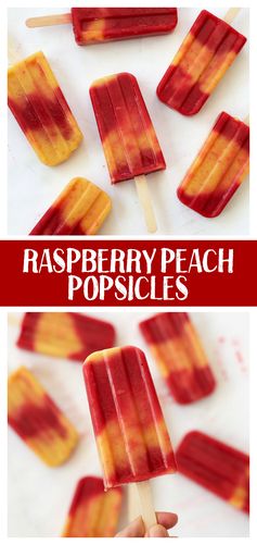 Raspberry Peach Swirl Popsicles