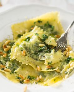 Ravioli met ricotta en spinazie