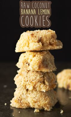 Raw Coconut Banana Lemon Cookies