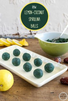 Raw Lemon-Coconut Spirulina Balls