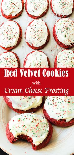 Red Velvet Cookies with Cream Cheese Frosting