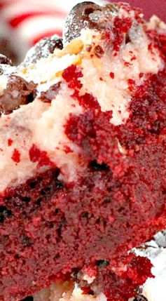 Red Velvet Gooey Butter Cake Bars