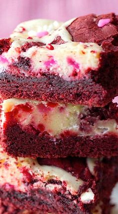 Red Velvet Gooey Cheesecake Bars