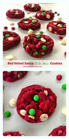 Red Velvet Santa (Cake Mix Cookies