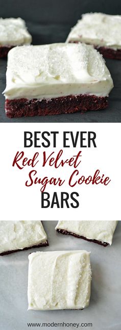 Red Velvet Sugar Cookie Bars