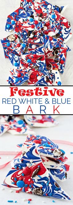 Red White and Blue Bark