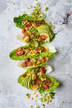 Refried Bean Lettuce Wraps