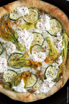 Ricotta and Squash Blossom Pizza