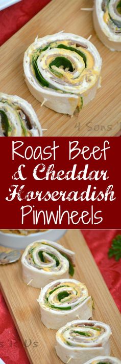 Roast Beef & Cheddar Horseradish Pinwheels