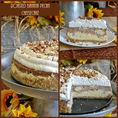 Roasted Banana Pecan Cheesecake