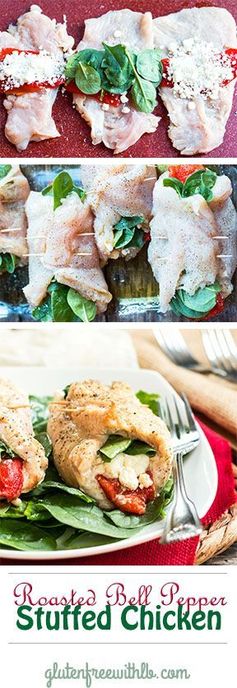 Roasted Bell Pepper Stuffed Chicken