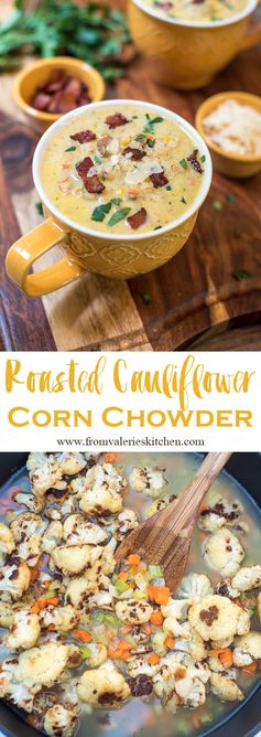 Roasted Cauliflower Corn Chowder