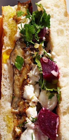 Roasted Eggplant and Pickled Beet Sandwiches