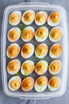 Roasted Garlic Chipotle Deviled Eggs