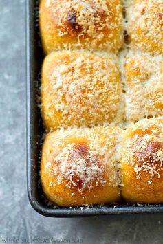 Roasted Garlic Parmesan Potato Dinner Rolls