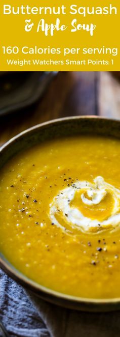 Roasted Paleo Butternut Squash and Apple soup