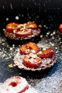 Roasted Plum & Chocolate Frangipane Tart