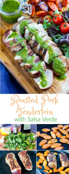 Roasted Pork Tenderloin With Salsa Verde & Balsamic Carrots