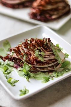 Roasted Radicchio Wedge Salad with Green Goddess Dressing